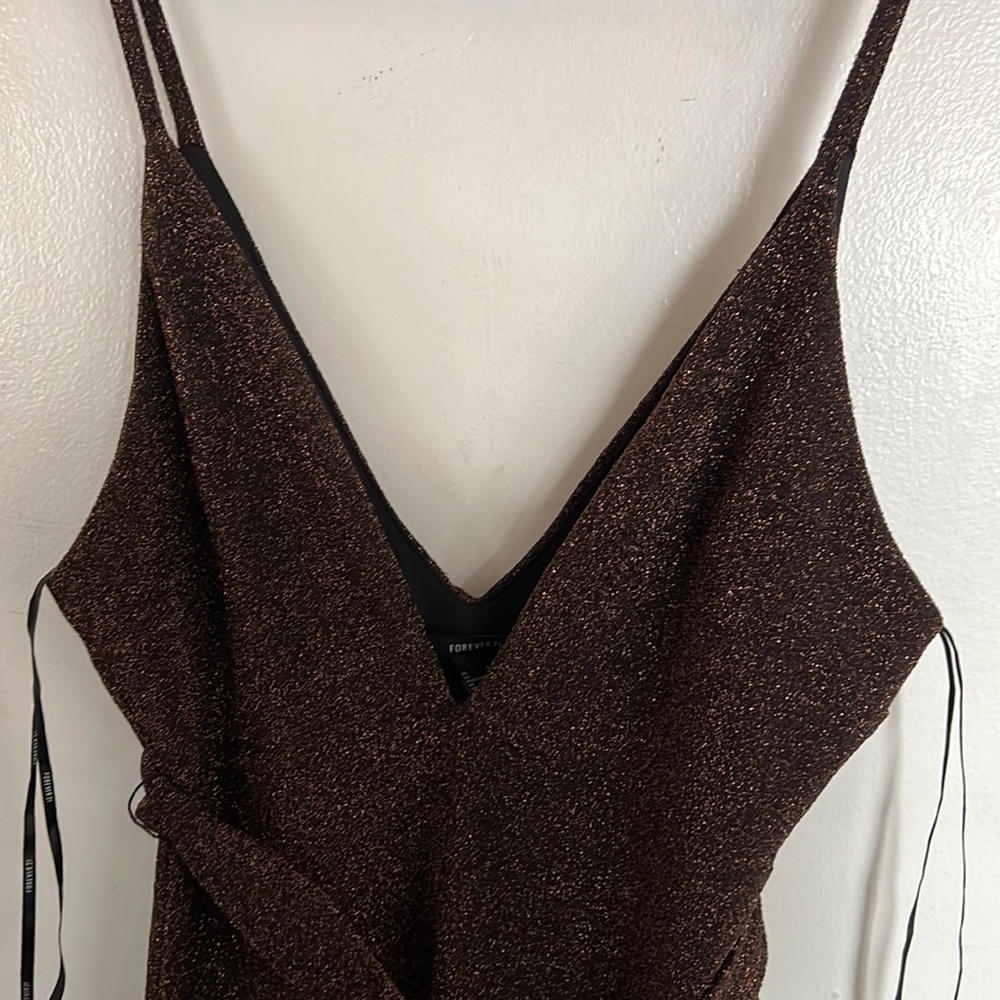 Forever 21 Bronze glittery jumpsuit